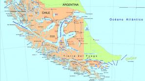 zemljevid Čile Argentina