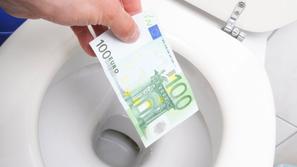 denar stranišče evro