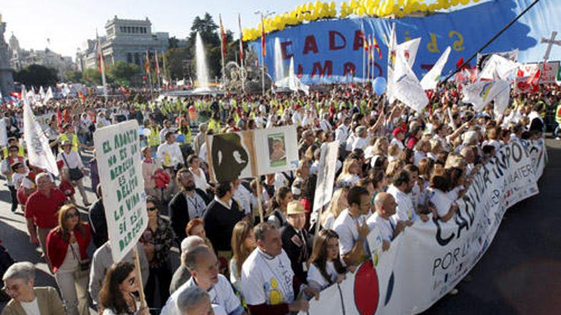 Več sto tisoč Špancev se je oktobra udeležilo protestnega shoda proti zakonu, ki