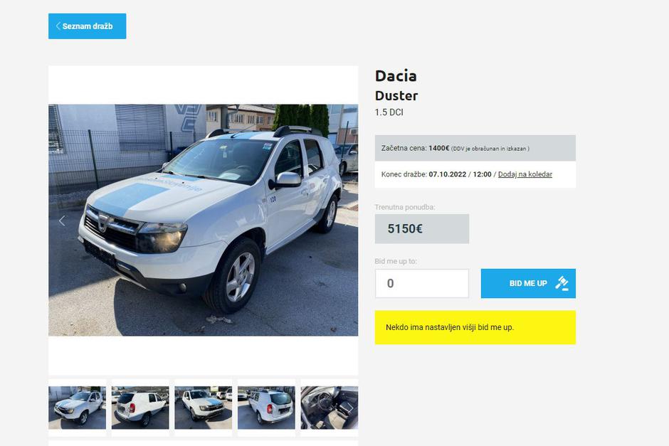 Spletna dražba vozil Autopoint | Avtor: Posnetek zaslona