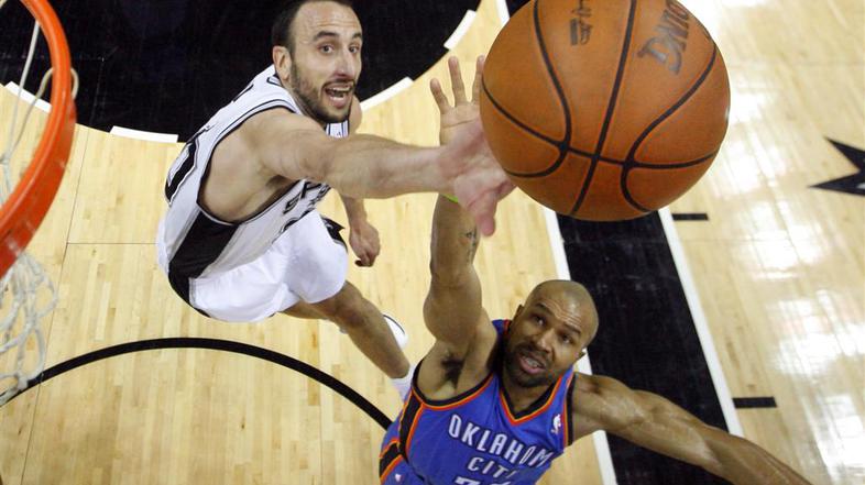 Ginobili Fisher San Antonio Spurs Oklahoma City Thunder NBA končnica konferenčni