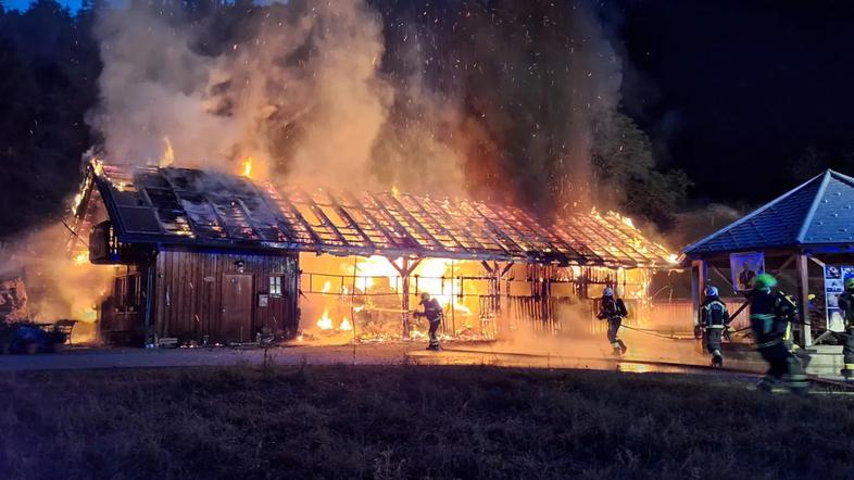 Požar, Štefanja Gora, občina Cerklje na Gorenjskem, gasilci, intervencija