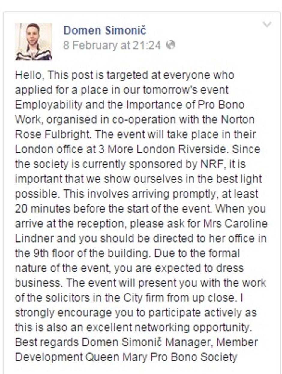 Domen Simonič objava | Avtor: Facebook