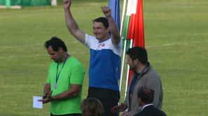 Primož Kozmus (v sredini) je bil zadovoljen s prvim nastopom po vrnitvi. (Foto: 