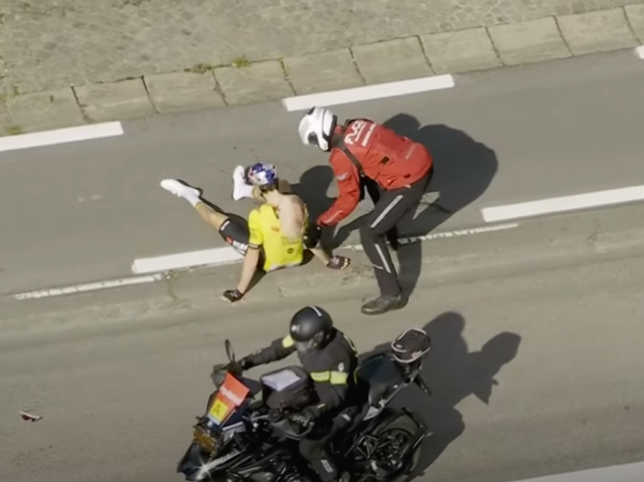 Wout van Aert padec | Avtor: PrtSc