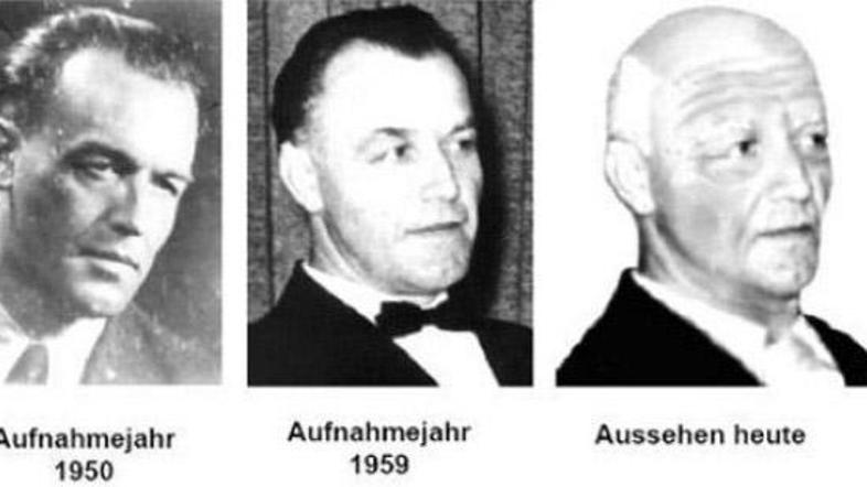 Slika prikazuje krutega zdravnika in vojnega zločinca Ariberta Heima v različnih