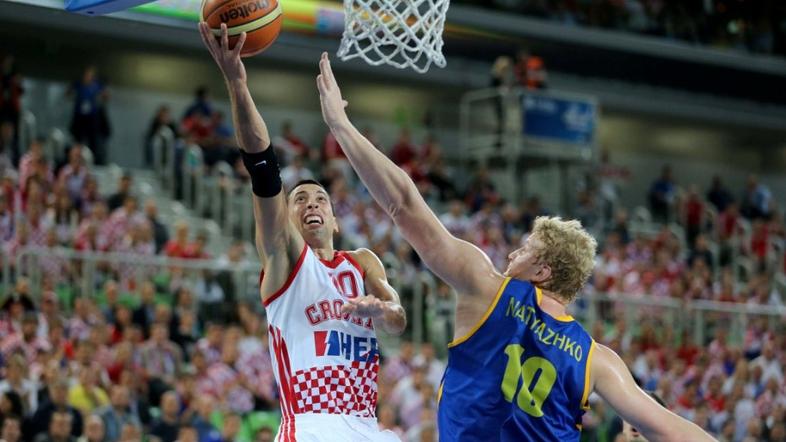 Hrvaška Ukrajina EuroBasket četrtfinale Stožice Ljubljana Ukić Natjažko
