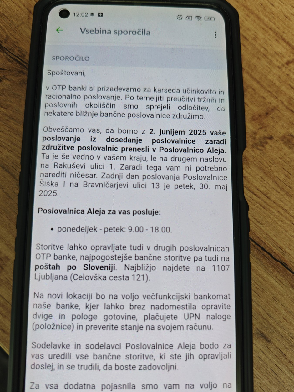 otp banka poslovalnica | Avtor: Bralec