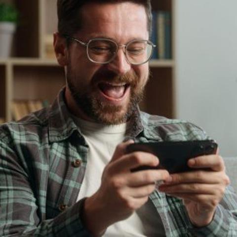 Video igre, moški, telefon, zabava