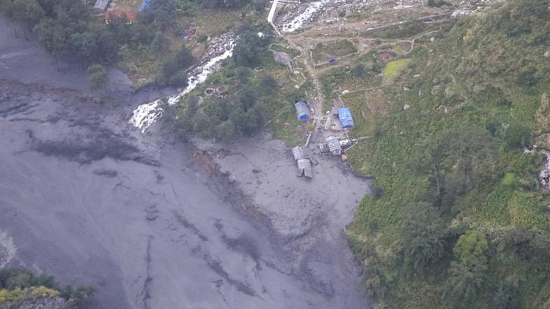 Nepal poplave reka Budhi Gandaki