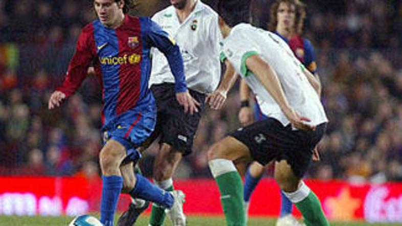 Lionel Messi blesti v dresu Barcelone.