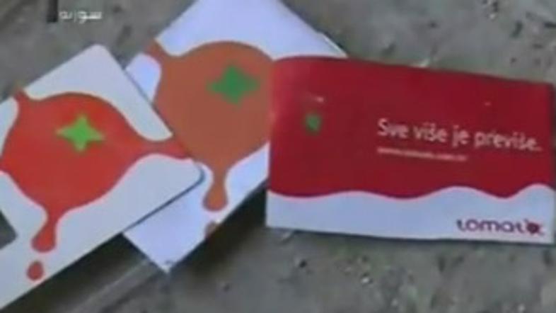 Kartice hrvaškega operaterja Tomato, ki so jih sirske vladne sile našle med potr