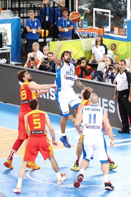 Španija Grčija EuroBasket Stožice Printezis Gasol Fernandez Kavvadas