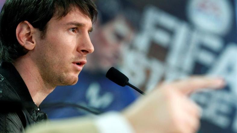 Messi novinarska konferenca Barcelona predstavitev FIFA Street videoigra Joan Ga
