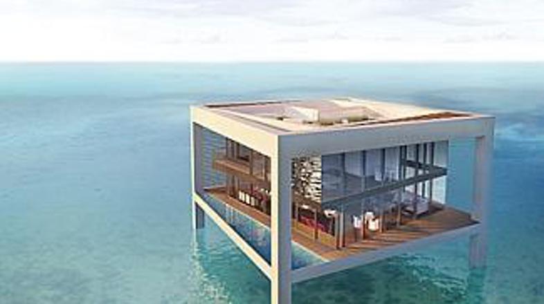 Načrt rezidence, ki bo v Abu Dhabiju zgrajena leta 2010. Nad morjem!
