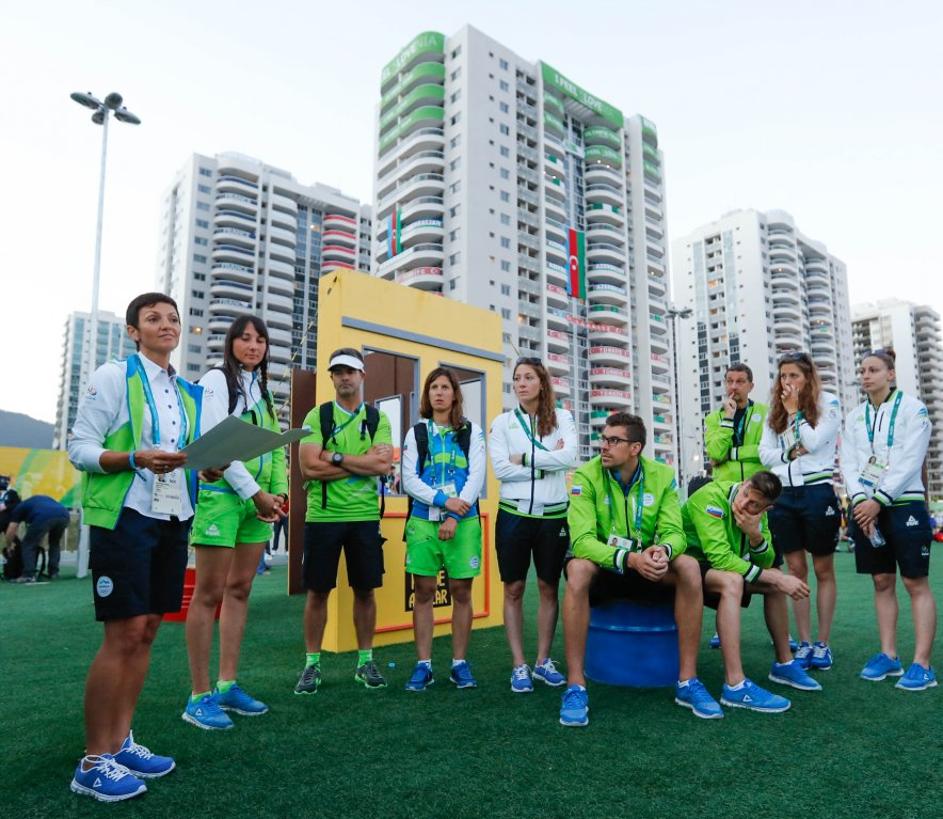 dvig slovenske zastave olimpijska vas Rio 2016