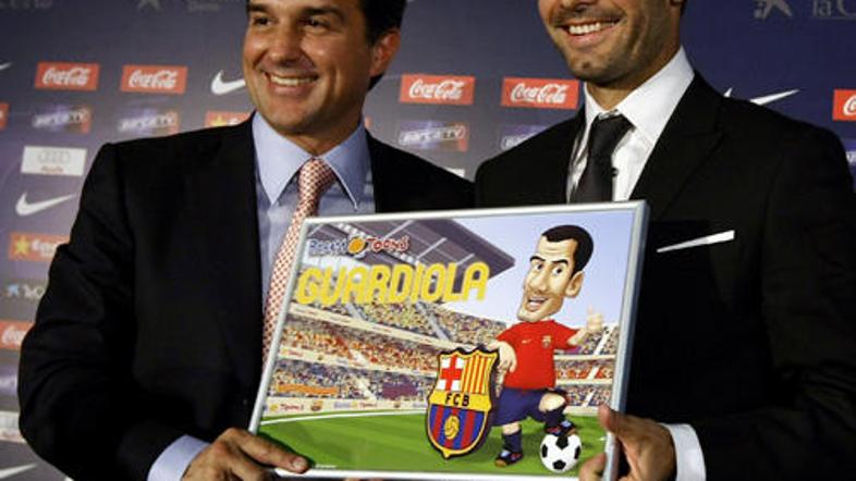 Joan Laporta je predstavil novega glavnega trenerja Barcelone Pepa Guardiolo.