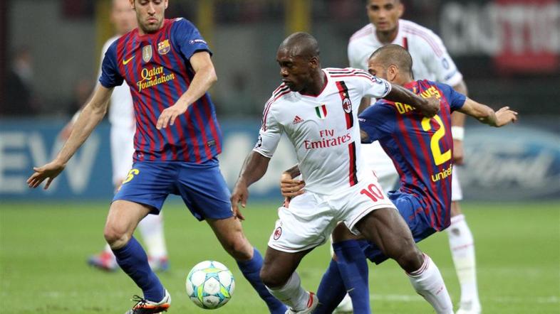 Seedorf Alves Busquets AC Milan Barcelona Liga prvakov četrtfinale prva tekma Sa