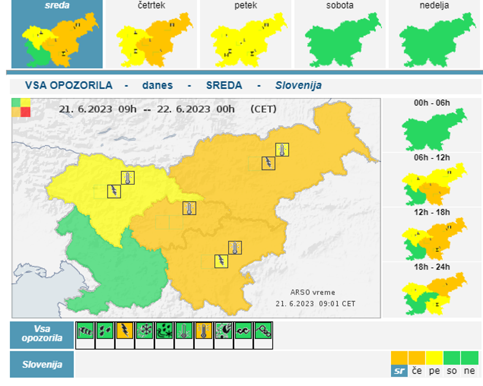 oranžno opozorilo | Avtor: Arso