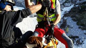 reševanje živali v gorah s helikopterjem