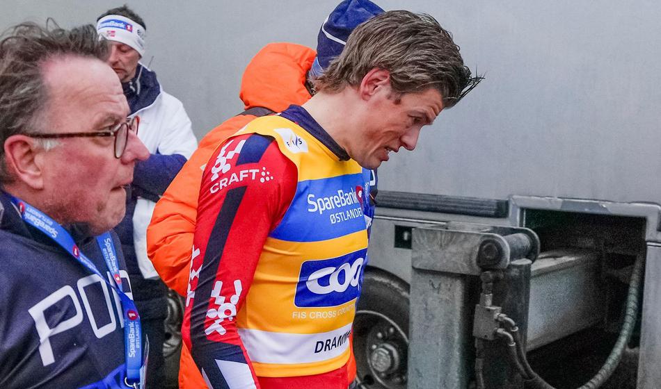 Klaebo po hudem padcu utrpel resne poškodbe