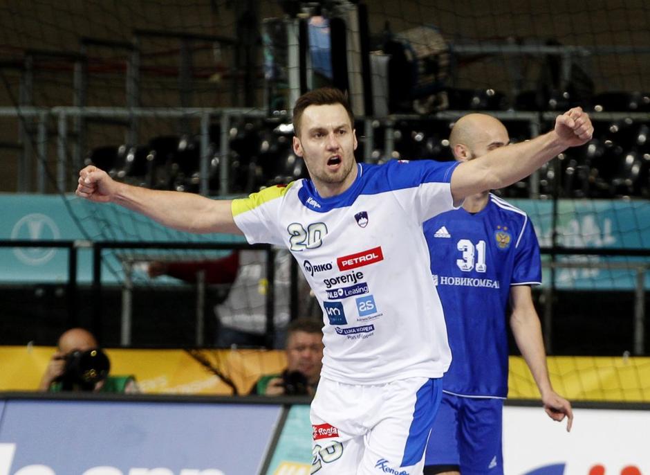 (Slovenija : Rusija) SP v rokometu četrtfinale Luka Žvižej | Avtor: Reuters