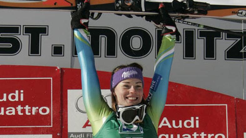 V St. Moritzu je Tina Maze stala na najvišji stopnički.