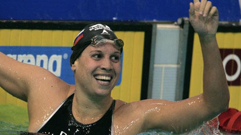 Anja Čarman je v Zagrebu plavala izvrstno in le za malenkost zaostala za državni