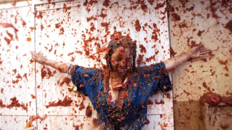 Festival Tomatina v Španiji.