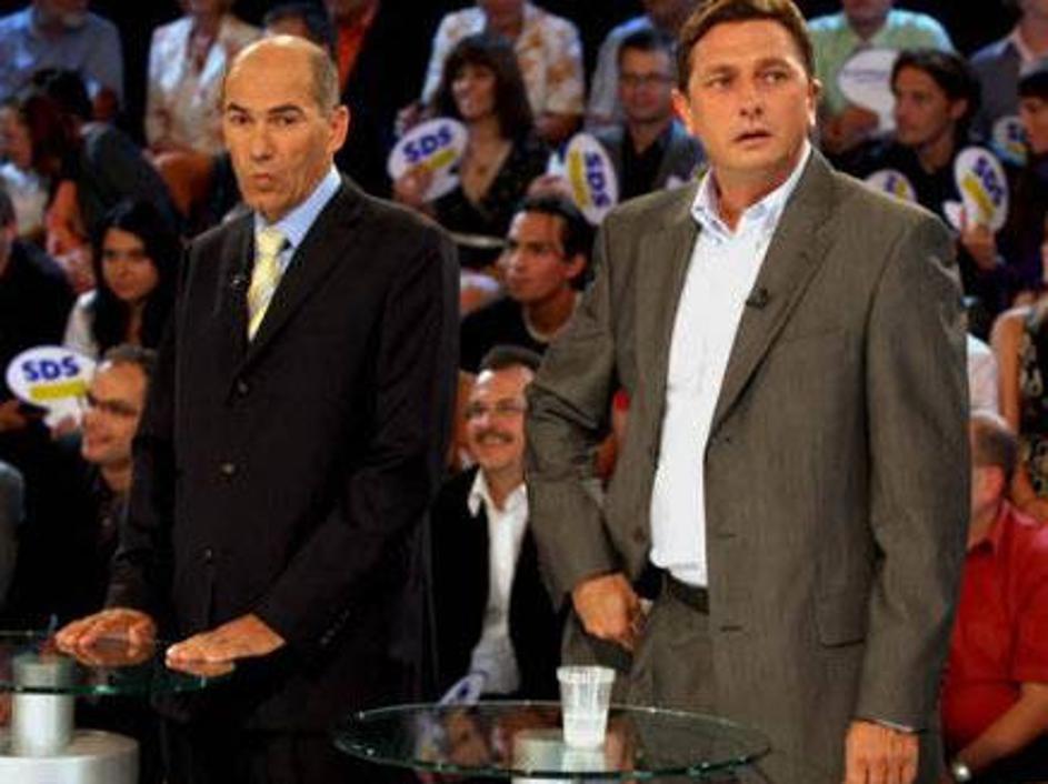 Soočenje Janeza Janše in Boruta Pahorja leta 2008 (Foto: Saša Despot)