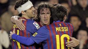 Fabregas Puyol Messi Valencia Barcelona Copa del Rey španski pokal polfinale