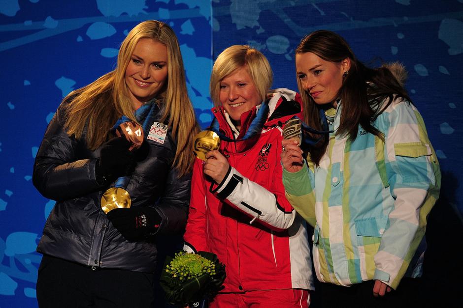 Lindsey Vonn, Andrea Fischbacher in Tina Maze, Whistler 2010 | Avtor: Profimedia