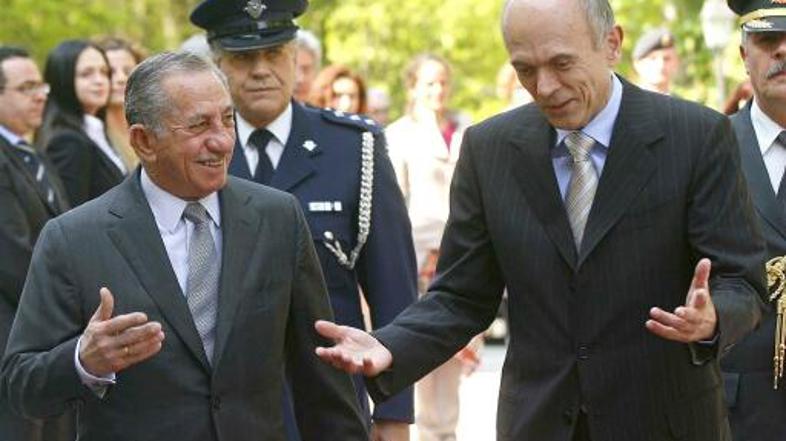 Srečanje Tasosa Papadopulosa in Janeza Drnovška pred leti. 