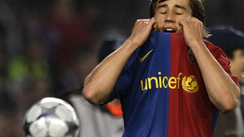 Bojan Krkić je v sodnikovem podaljšku zapravil idealno priložnost za zmago Barce