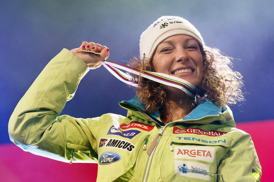 Ilka Štuhec SP St. Moritz podelitev medalj