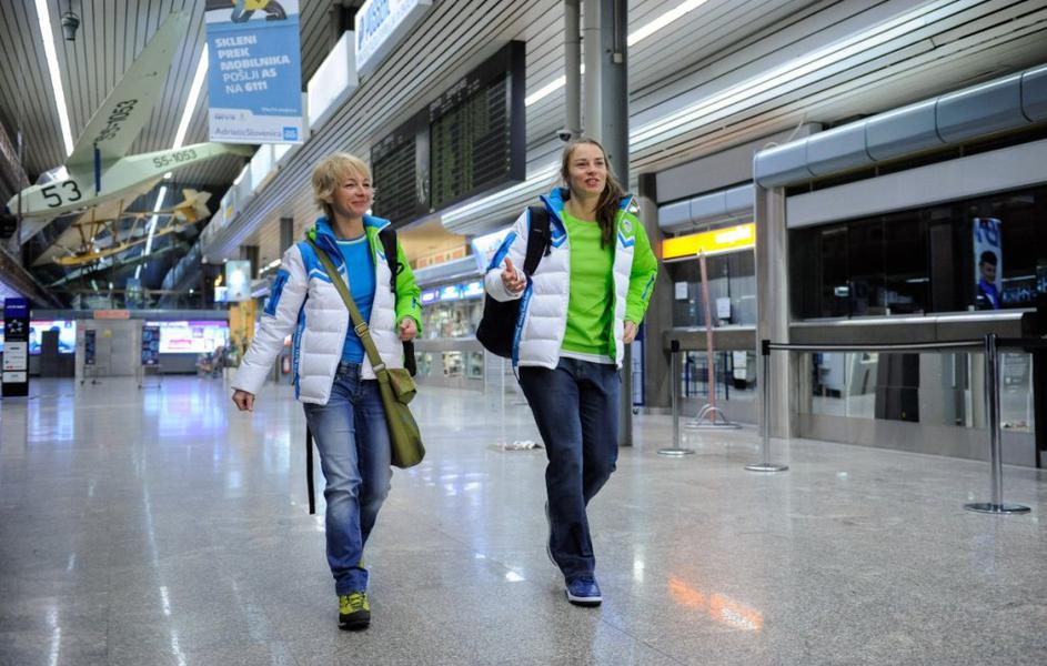 Maze Poljanšek Brnik letališče Jožeta Pučnika reprezentanca odhod