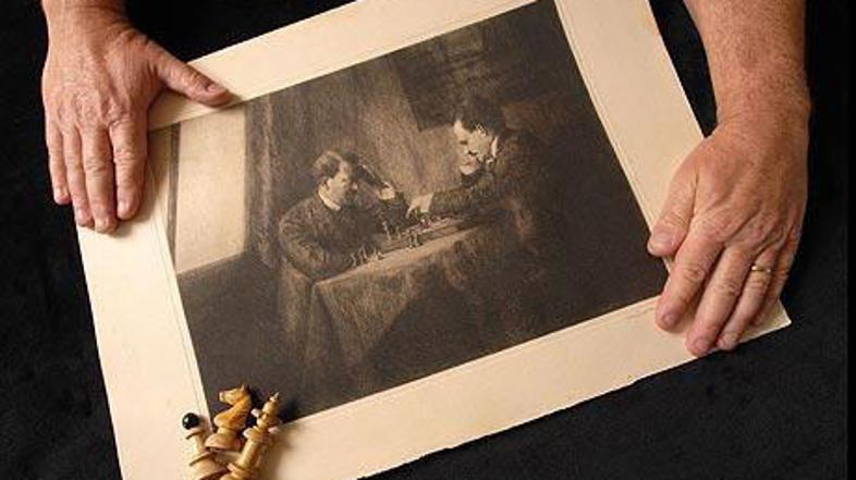 Avtorica dela je Hitlerjeva učiteljica, na hrbtni strani slike je celo podpis ob