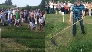 Milan Zver med košnjo 