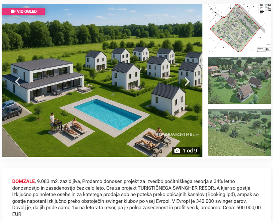 domžale svingerski resort | Avtor: Nepremičnine.net/prt.scr