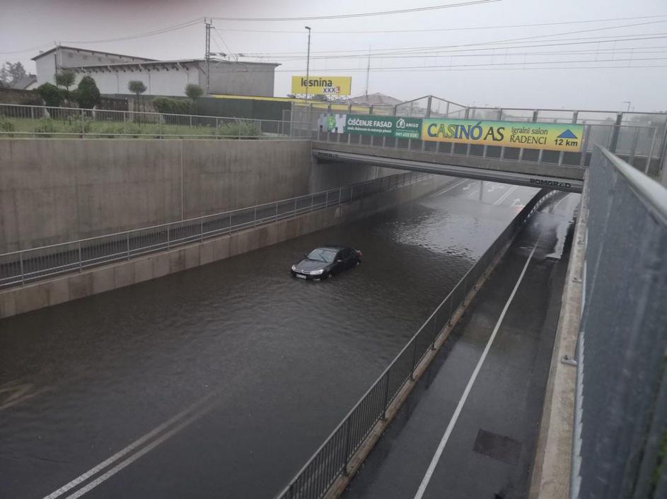Zalit podvoz v Murski Soboti