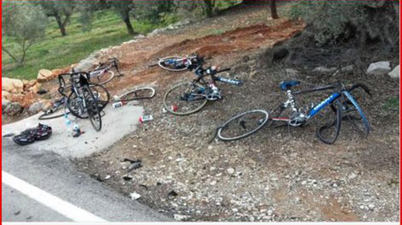 Nesreča, kolesarji ekipe Giant-Alpecin