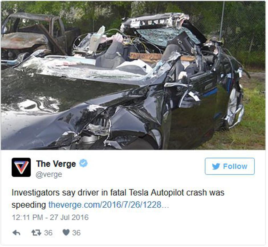 Nesreča tesle model S | Avtor: Reševalni pas/Twitter