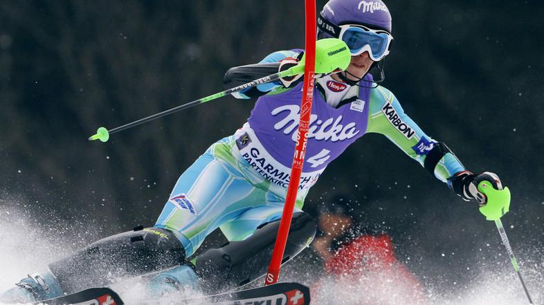 Črnjanka Tina Maze je s številko 4 prišla na sedmo mesto. (Foto: Reuters)