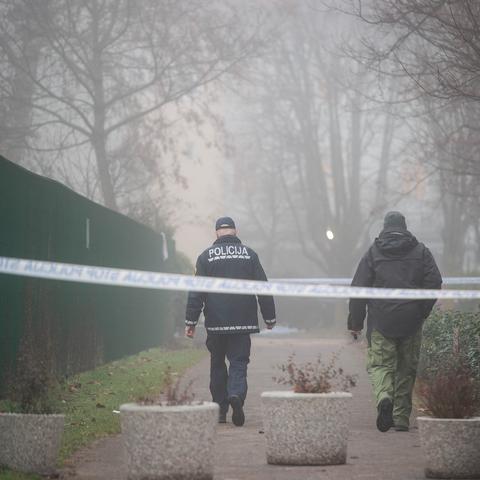 požar v DIC policijski trak policija