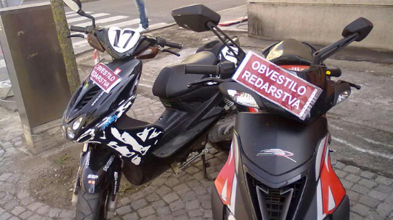 Obvestilo redarstva na skuterjih