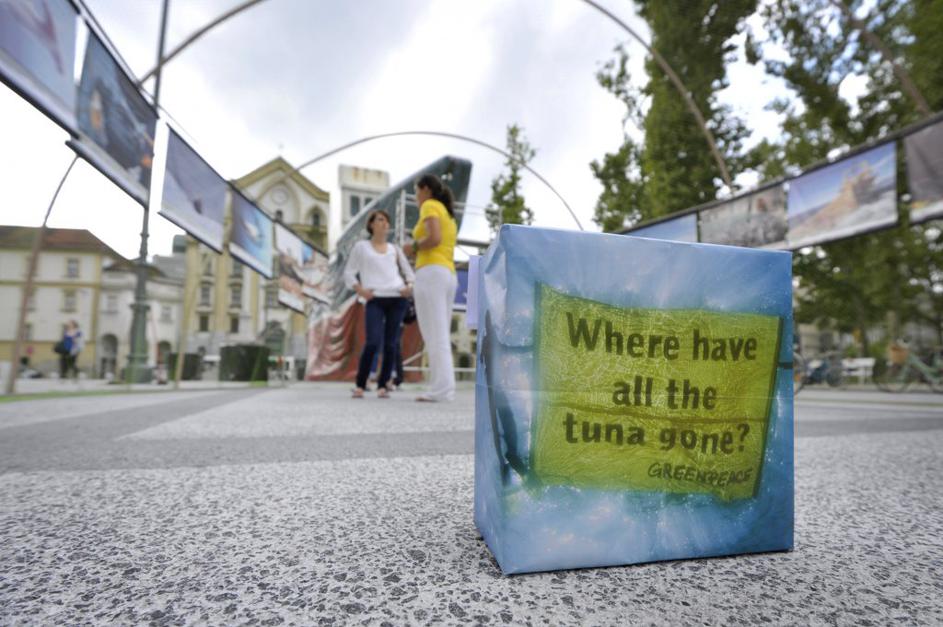 Okoljevarstvena akcija na Kongresnem trgu.
