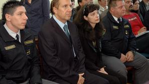 Srečko Prijatelj med sojenjem, poleg njega je žena Aleksandra. (Foto: Barbara Mi