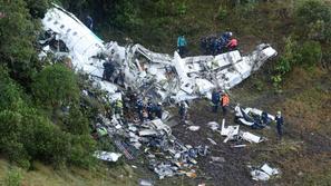 Chapecoense, letalska nesreča, razbitine