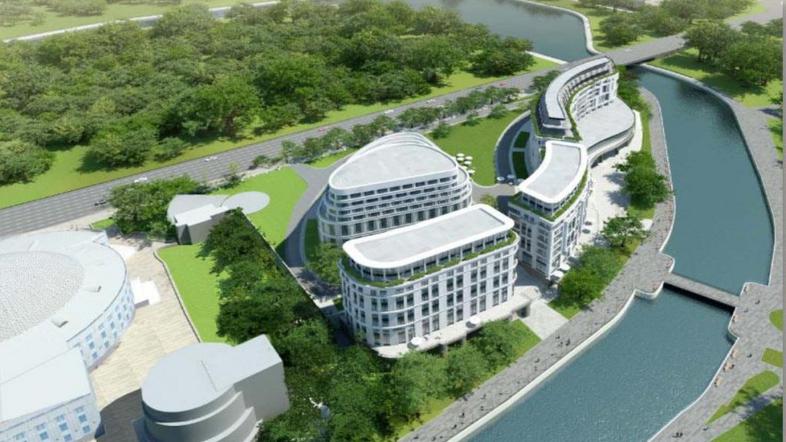 Skica hotela Kempinski v Minsku