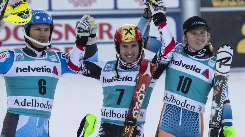 Myhrer Hirscher Kristoffersen slalom Adelboden